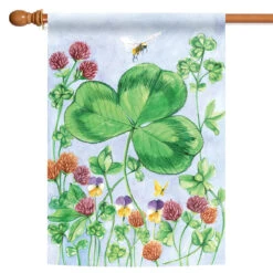 Clover And Bee Summer Outdoor House Flag 40" X 28"