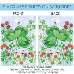Clover And Bee Summer Outdoor House Flag 40" X 28" -PatioVibe Shop 100014 4 21841.1682375512