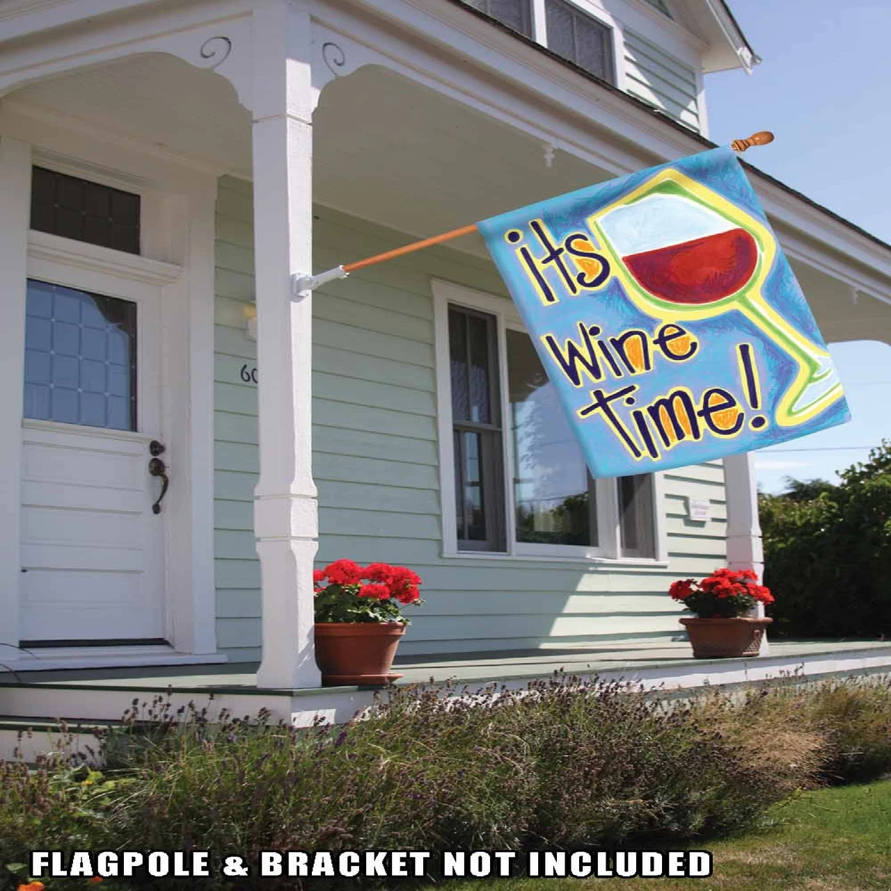 'Its Wine Time' Outdoor House Flag 40" X 28" 2 'Its Wine Time' Outdoor House Flag 40" X 28" - Image 2