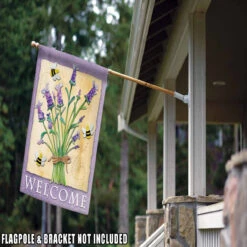 Front Page 27 Lavender Welcome Outdoor House Flag40" X 28"