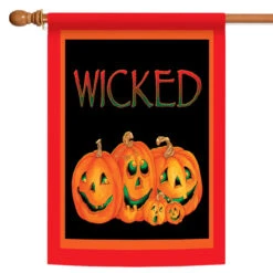 Wicked Pumpkin Outdoor House Flag 40" X 28"