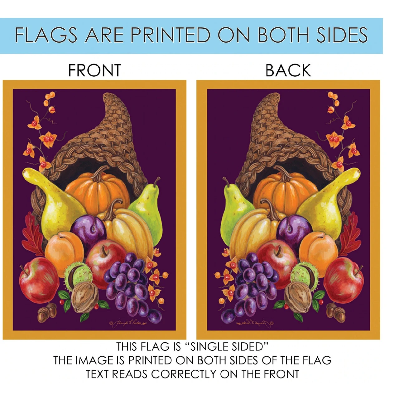 Cornucopia Outdoor House Flag 40" X 28" 4 Cornucopia Outdoor House Flag 40" X 28" - Image 4