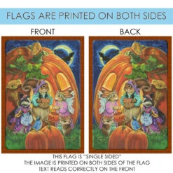 Critters And Pumpkins Halloween Outdoor House Flag 40" X 28" -PatioVibe Shop 1010103 4 90254.1682375295