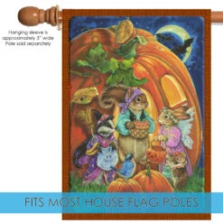 Critters And Pumpkins Halloween Outdoor House Flag 40" X 28" -PatioVibe Shop 1010103 5 34912.1682375296