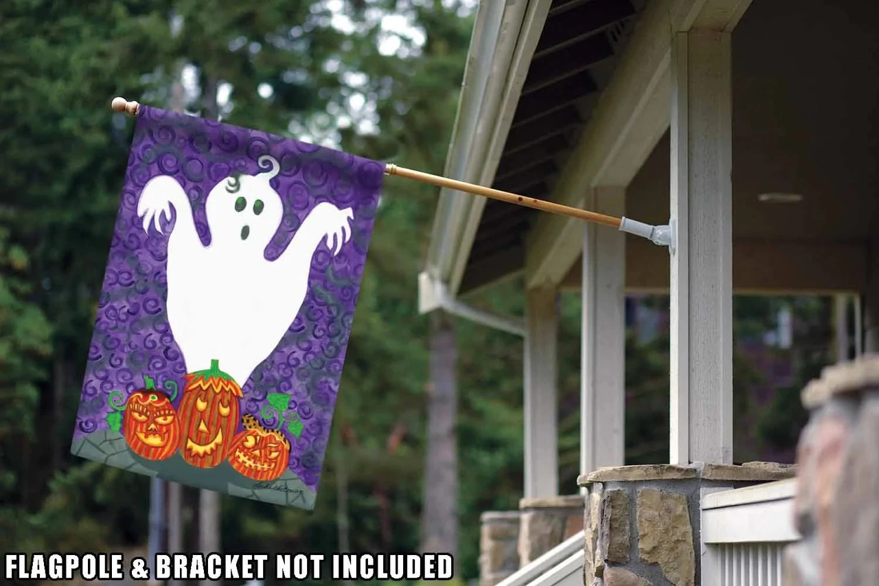 Ghost And Jack-O-Lanterns Halloween Outdoor House Flag 40" X 28" 2 Ghost And Jack-O-Lanterns Halloween Outdoor House Flag 40" X 28" - Image 2