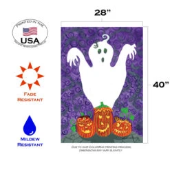 Ghost And Jack-O-Lanterns Halloween Outdoor House Flag 40" X 28" 7 Ghost And Jack-O-Lanterns Halloween Outdoor House Flag 40" X 28" -PatioVibe Shop 1010460 3 69094.1682375013
