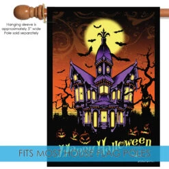 "Happy Halloween" Hunted House Outdoor House Flag 40" X 28" 9 "Happy Halloween" Hunted House Outdoor House Flag 40" X 28" -PatioVibe Shop 1010559 520 20copy 53935.1682374915
