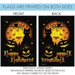 "Happy Halloween" Spooky Cat And Jack-O-Lantern Outdoor House Flag 40" X 28" 8 "Happy Halloween" Spooky Cat And Jack-O-Lantern Outdoor House Flag 40" X 28" -PatioVibe Shop 1010561 4 83884.1682374926