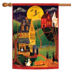 Halloween Night Outdoor House Flag 40" X 28"