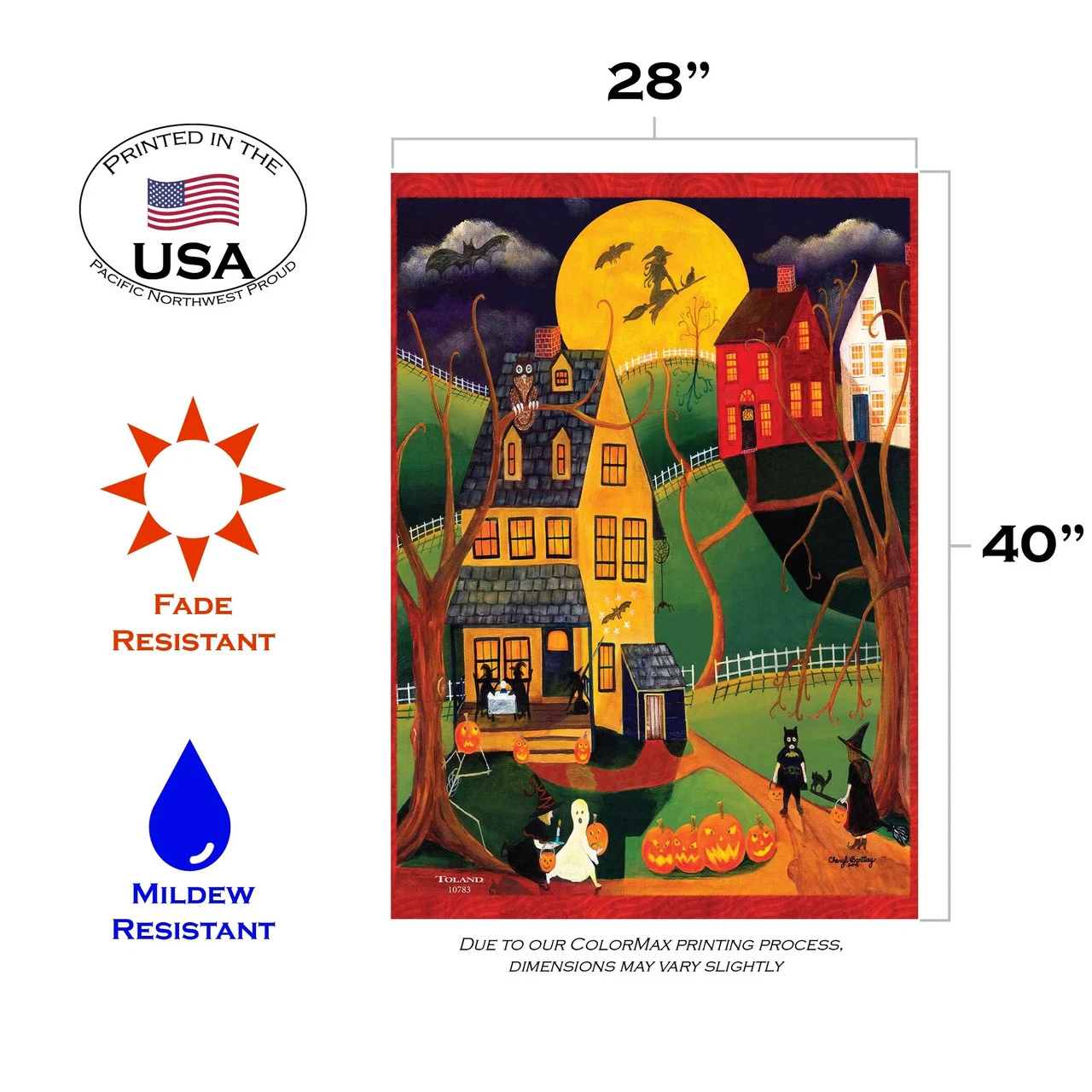 Halloween Night Outdoor House Flag 40" X 28" 3 Halloween Night Outdoor House Flag 40" X 28" - Image 3