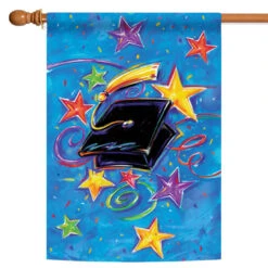Graduation Star Outdoor House Flag 40" X 28"