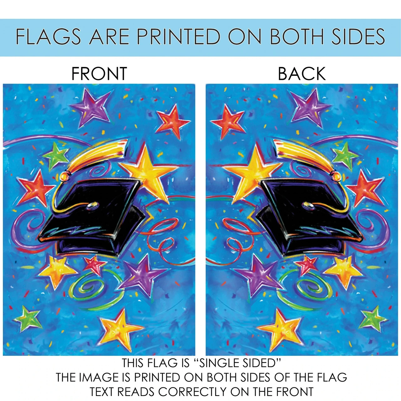 Graduation Star Outdoor House Flag 40" X 28" 4 Graduation Star Outdoor House Flag 40" X 28" - Image 4