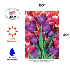 Tulips Outdoor House Flag 40" X 28" -PatioVibe Shop 101192 3 32636.1682372270