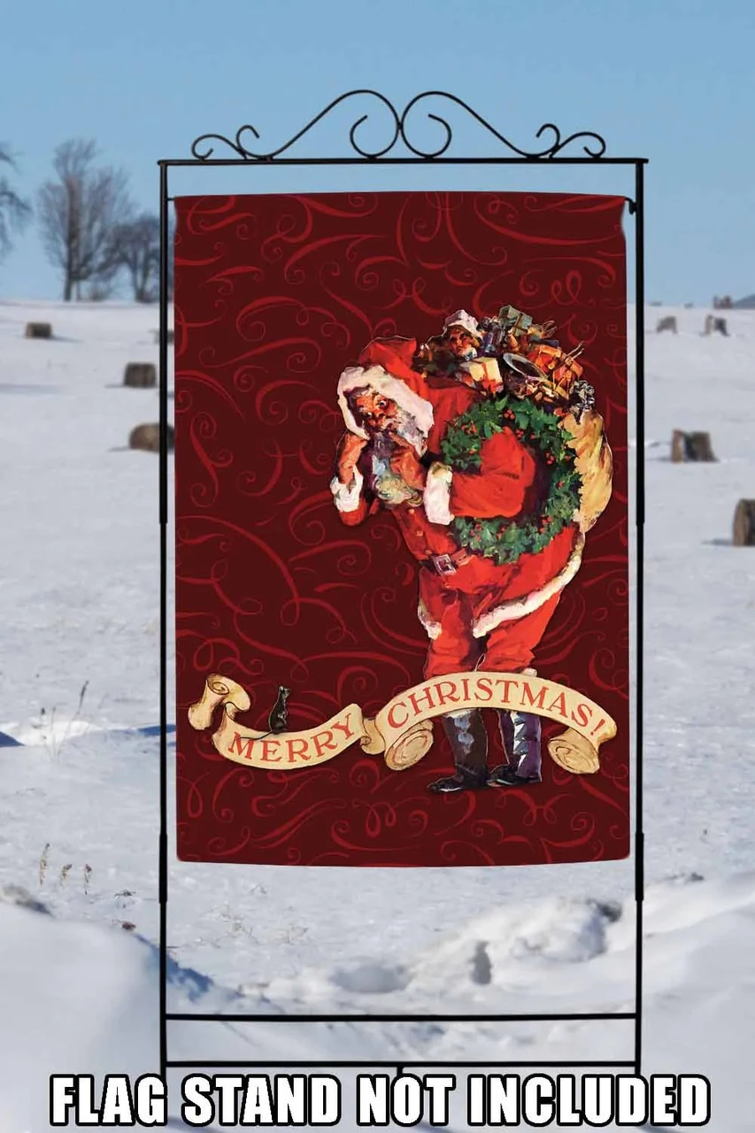 "Merry Christmas" Santa And A Mouse Outdoor House Flag 40" X 28" 2 "Merry Christmas" Santa And A Mouse Outdoor House Flag 40" X 28" - Image 2