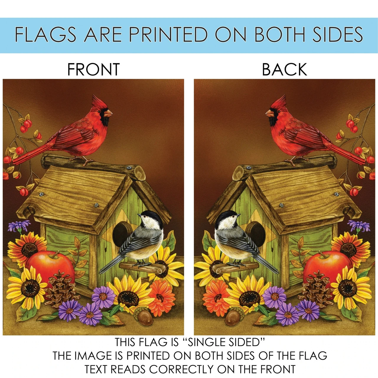 Autumn Melody Rectangular Outdoor House Flag 40" X 28" 4 Autumn Melody Rectangular Outdoor House Flag 40" X 28" - Image 4