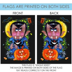 Halloween Vampire And Jack-O-Lantern Outdoor House Flag 40" X 28" -PatioVibe Shop 1012227 4 66795.1682375083