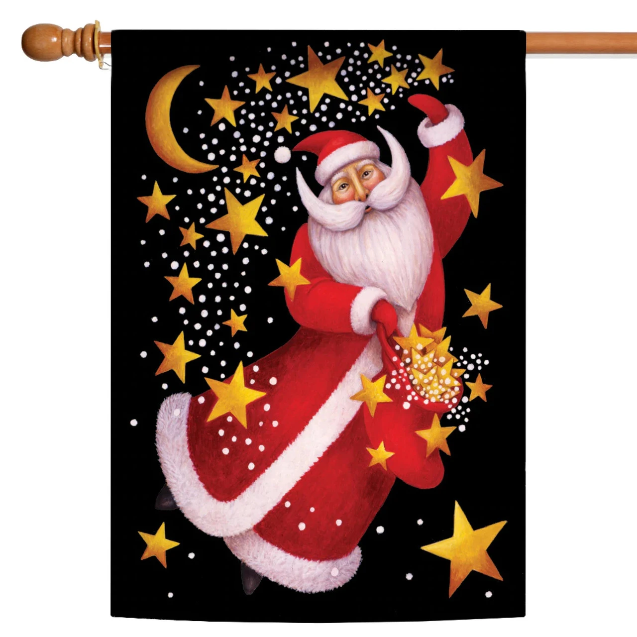 Christmas Dancing Santa Outdoor House Flag 40" X 28" 1 Christmas Dancing Santa Outdoor House Flag 40" X 28"