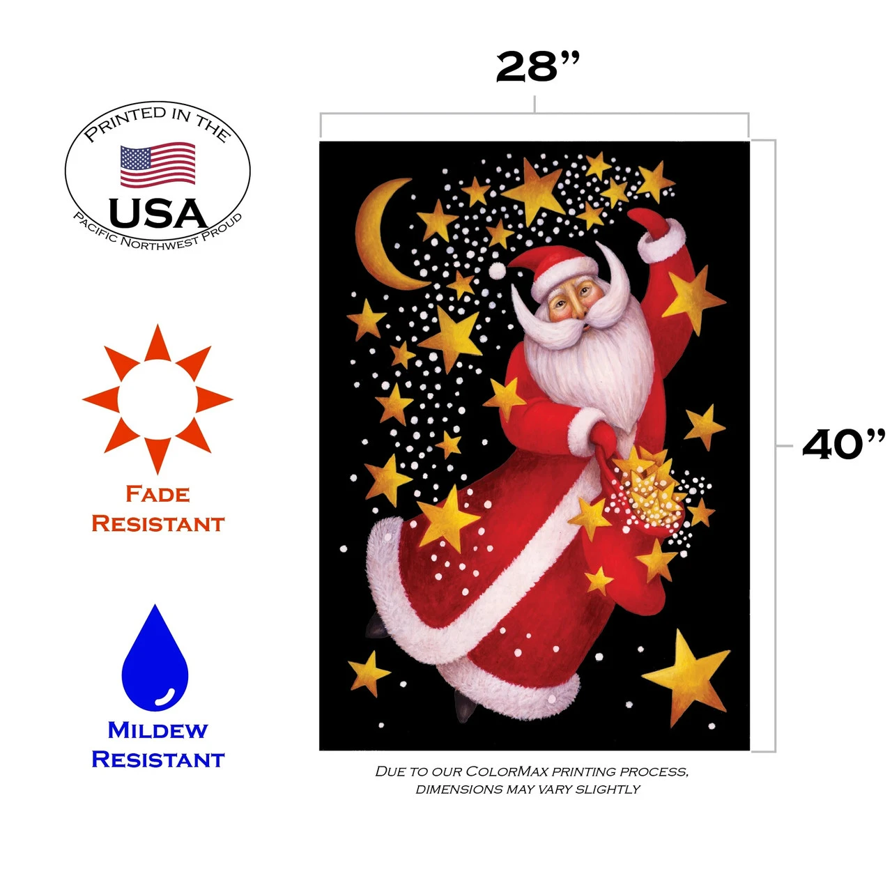 Christmas Dancing Santa Outdoor House Flag 40" X 28" 3 Christmas Dancing Santa Outdoor House Flag 40" X 28" - Image 3