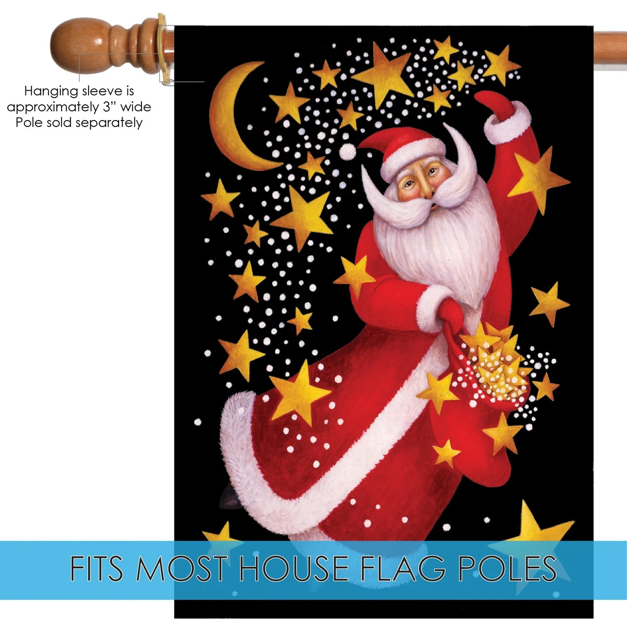 Christmas Dancing Santa Outdoor House Flag 40" X 28" 5 Christmas Dancing Santa Outdoor House Flag 40" X 28" - Image 5