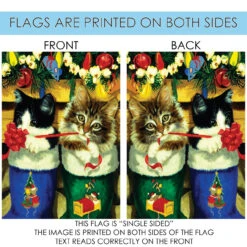 Christmas Kittens Gift Ribbon Outdoor House Flag 40" X 28" 8 Christmas Kittens Gift Ribbon Outdoor House Flag 40" X 28" -PatioVibe Shop 101235 4 14235.1682374873