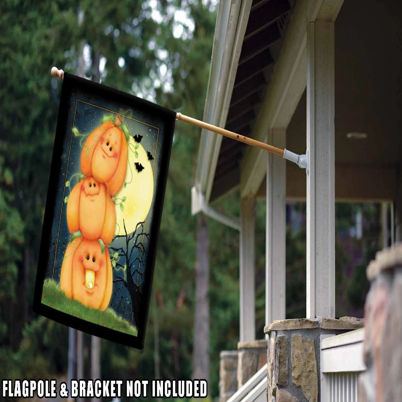 Halloween Night Moon Pumpkin Outdoor House Flag 40" X 28" 2 Halloween Night Moon Pumpkin Outdoor House Flag 40" X 28" - Image 2