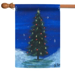 Sparkling Christmas Tree Outdoor House Flag 40" X 28"