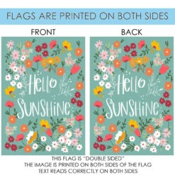 Blue Floral 'Hello Sunshine' Outdoor Double Sided Flag 40" X 28" 8 Blue Floral 'Hello Sunshine' Outdoor Double Sided Flag 40" X 28" -PatioVibe Shop 1012560 4 85900.1682374675