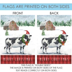 "Merry Christmas" Winter Cow Outdoor House Flag 40" X 28" 8 "Merry Christmas" Winter Cow Outdoor House Flag 40" X 28" -PatioVibe Shop 1012597 4 62935.1682374596