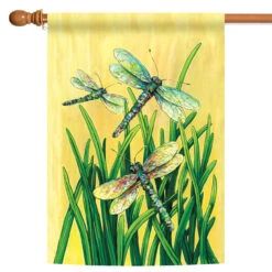 Dragonflies In Flight Outdoor House Flag 40" X 28"
