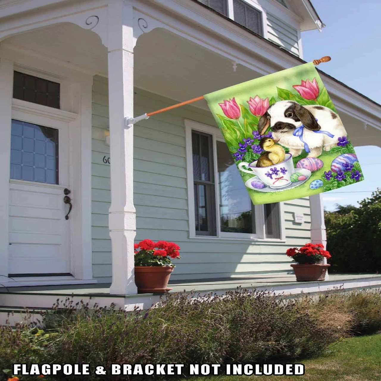 Easter Bunny Friends Outdoor House Flag 40" X 28" 2 Easter Bunny Friends Outdoor House Flag 40" X 28" - Image 2