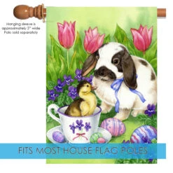 Easter Bunny Friends Outdoor House Flag 40" X 28" 9 Easter Bunny Friends Outdoor House Flag 40" X 28" -PatioVibe Shop 102082 5 72828.1682374527