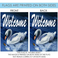 Swan Welcome Outdoor House Flag 40" X 28" 8 Swan Welcome Outdoor House Flag 40" X 28" -PatioVibe Shop 102095 4 64147.1682374451