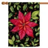 Poinsettia Rectangular Outdoor House Flag 40" X 28"
