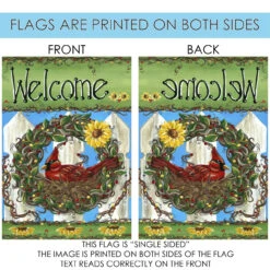 Bird Nest 'Welcome' Outdoor House Flag 40" X 28" 8 Bird Nest 'Welcome' Outdoor House Flag 40" X 28" -PatioVibe Shop 102537 4 63577.1682374414