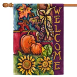 Harvest Welcome Rectangular Outdoor House Flag 40" X 28"