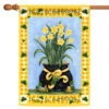 Happy St Patrick's Day Shamrock Flower Outdoor House Flag 40" X 28"