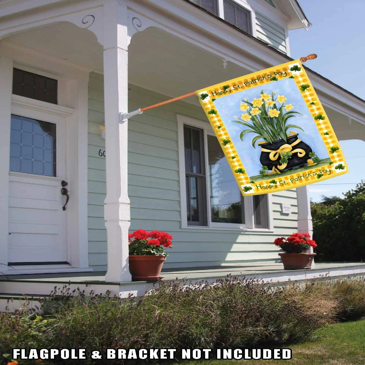 Happy St Patrick's Day Shamrock Flower Outdoor House Flag 40" X 28" 2 Happy St Patrick's Day Shamrock Flower Outdoor House Flag 40" X 28" - Image 2