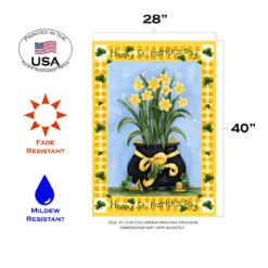 Happy St Patrick's Day Shamrock Flower Outdoor House Flag 40" X 28" 7 Happy St Patrick's Day Shamrock Flower Outdoor House Flag 40" X 28" -PatioVibe Shop 102557 3 68979.1682374389