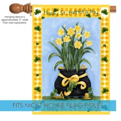Happy St Patrick's Day Shamrock Flower Outdoor House Flag 40" X 28" 9 Happy St Patrick's Day Shamrock Flower Outdoor House Flag 40" X 28" -PatioVibe Shop 102557 5 65659.1682374390