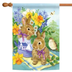 Decorative Easter Daffodil Flower Outdoor House Flag 40" X 28"