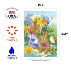 Decorative Easter Daffodil Flower Outdoor House Flag 40" X 28" -PatioVibe Shop 102560 3 49981.1682374381