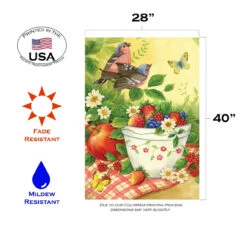 Bird Picnic Outdoor House Flag 40" X 28" -PatioVibe Shop 102561 3 09095.1682374364
