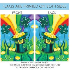 Shamrock Rainbow Pot Gold St Patrick's Day Outdoor House Flag 40" X 28" -PatioVibe Shop 102572 4 39966.1682374427