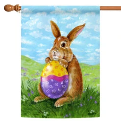 Eggstatic Easter Bunny Outdoor House Flag 40" X 28"