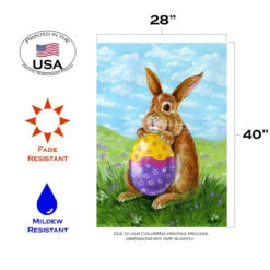 Eggstatic Easter Bunny Outdoor House Flag 40" X 28" 7 Eggstatic Easter Bunny Outdoor House Flag 40" X 28" -PatioVibe Shop 102587 3 09934.1682374354
