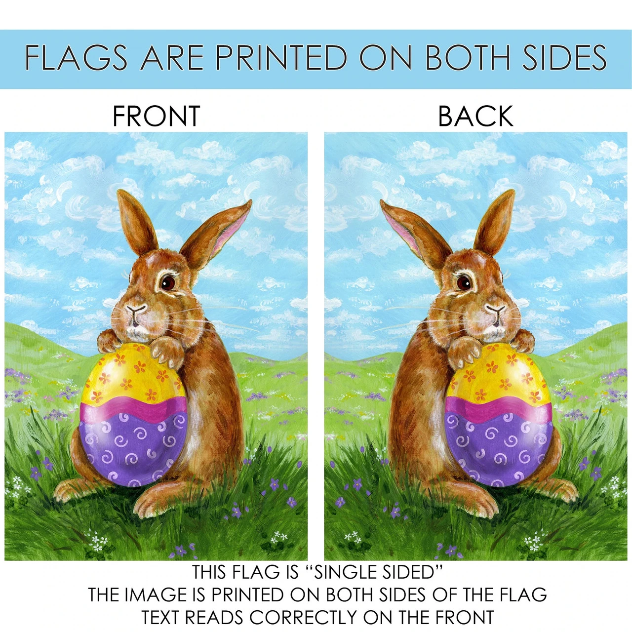 Eggstatic Easter Bunny Outdoor House Flag 40" X 28" 4 Eggstatic Easter Bunny Outdoor House Flag 40" X 28" - Image 4