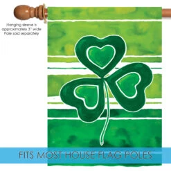 Shamrock Stripes Green St Patrick's Day House Flag 40" X 28" -PatioVibe Shop 102588 5 55763.1682374350