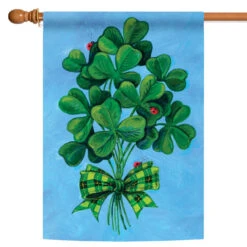 Shamrock Bouquet St Patrick's Day Outdoor House Flag 40" X 28"