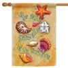 Starfish And Shells 'She Sells Seashells At The Seashore' Outdoor House Flag 40" X 28"