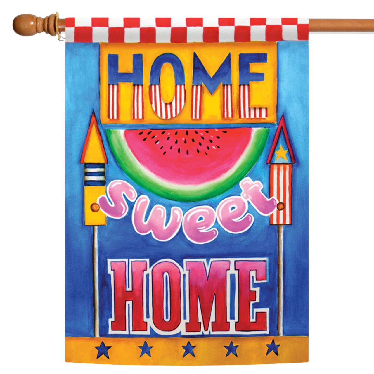 Watermelon 'Home Sweet Home' Outdoor House Flag 40" X 28" 1 Watermelon 'Home Sweet Home' Outdoor House Flag 40" X 28"